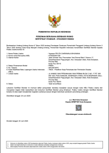 Sertifikat Standar KBLI 78424